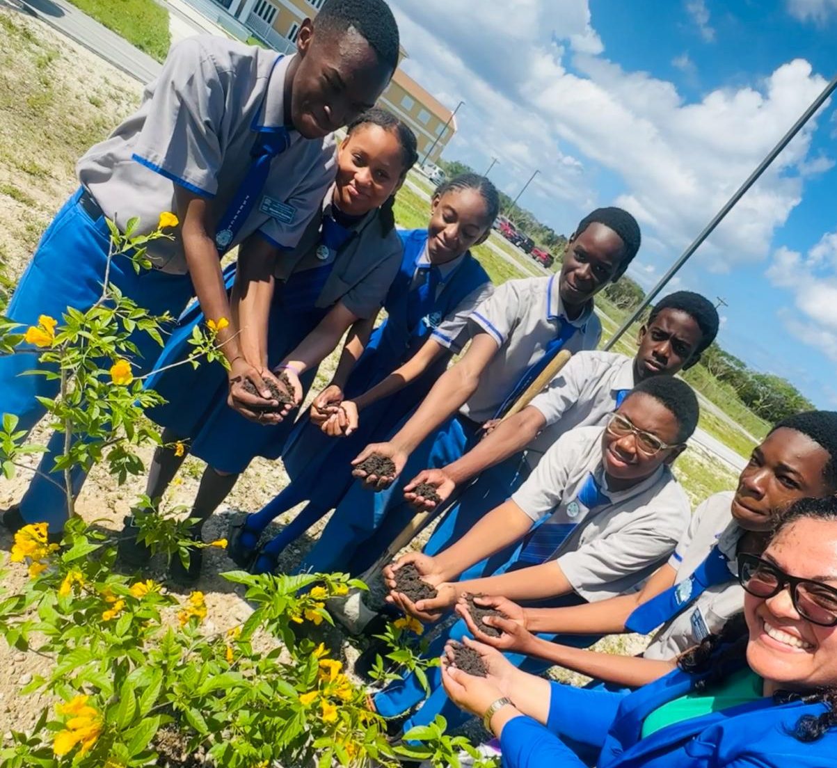 Bahamas Forestry Unit Plants Yellow Elder Trees at Holmes Rock Junior High School, Marking Forestry Awareness Week, ‘Forests and Economies’